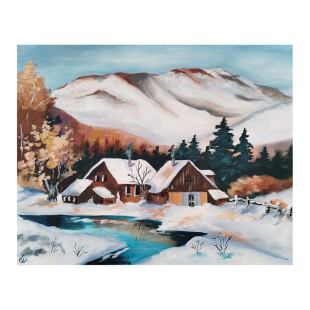 Alpesi Tél akrilfestmény