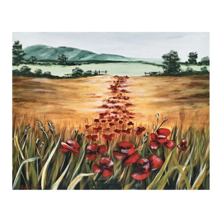Pipacsmező akrilfestmény
