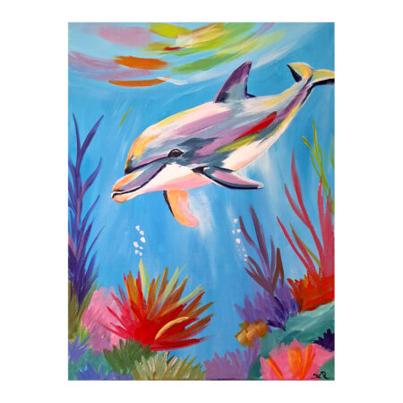Delfin akrilfestmény