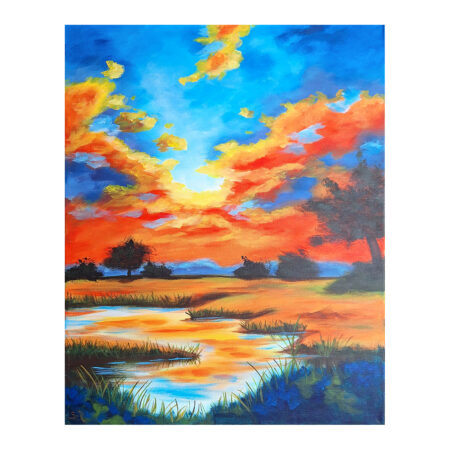 Orange Sunset akrilfestmény